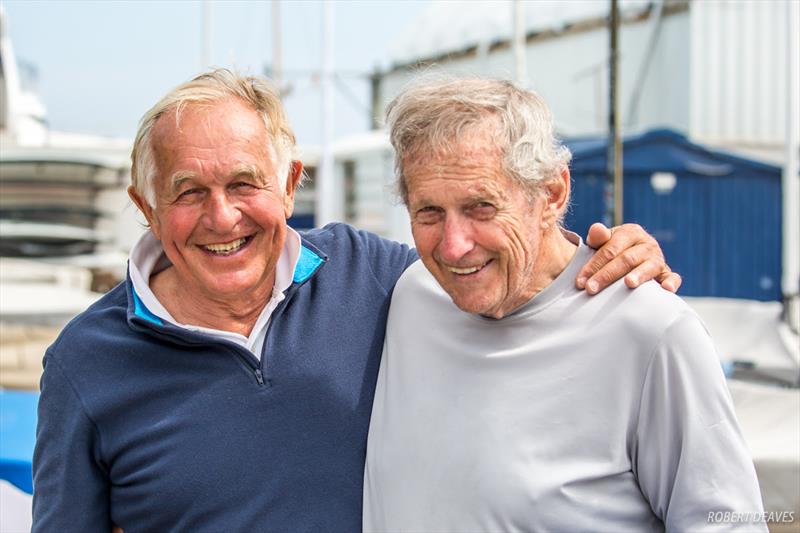 Gerardo Seeliger and Gus Miller at the Finn World Masters photo copyright Robert Deaves taken at Club Nautico El Balis and featuring the Finn class