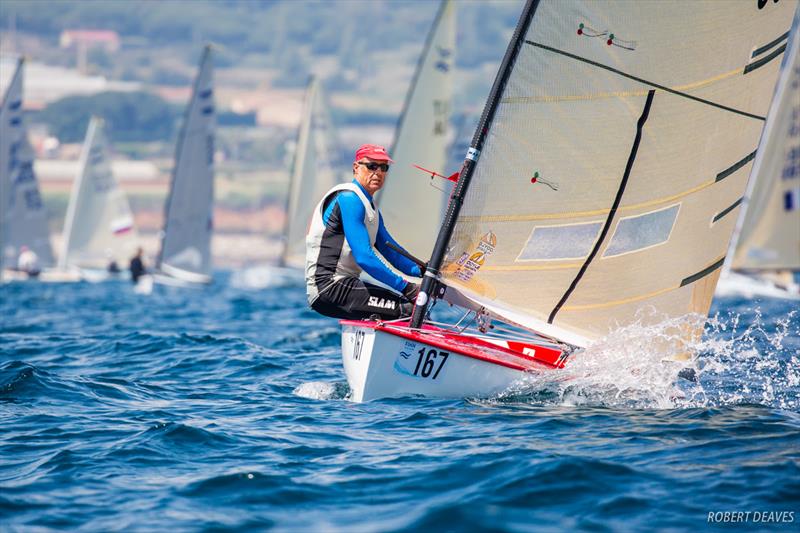 José Luis Doreste on day 3 of the Finn World Masters at El Balis photo copyright Robert Deaves / Finn Class taken at Club Nautico El Balis and featuring the Finn class