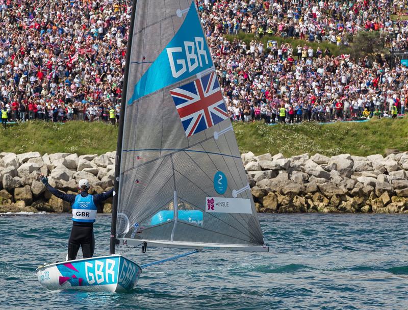 Ben Ainslie wins Finn gold at London 2012 photo copyright Ian Roman / www.ianroman.com taken at Weymouth & Portland Sailing Academy and featuring the Finn class