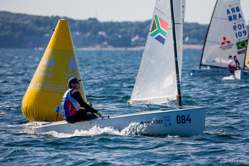 Dave Shilton on day 1 of Hempel Sailing World Championships Aarhus 2018 photo copyright Robert Deaves taken at Sailing Aarhus and featuring the Finn class