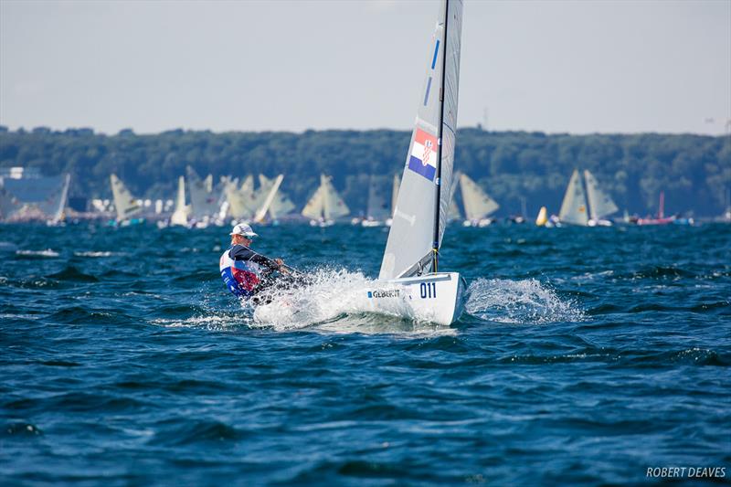 Josip Olujic on day 1 of Hempel Sailing World Championships Aarhus 2018 photo copyright Robert Deaves taken at Sailing Aarhus and featuring the Finn class