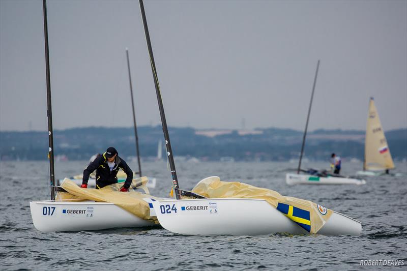 Frustrated Finns flummoxed on fickle fourth day at the Hempel Sailing World Championships, Aarhus, Denmark photo copyright Robert Deaves taken at Sailing Aarhus and featuring the Finn class