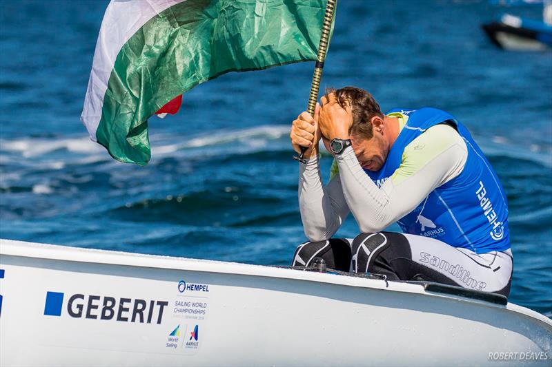 Berecz still trying to take it in at the 2018 Hempel Sailing World Championships Aarhus photo copyright Robert Deaves taken at Sailing Aarhus and featuring the Finn class