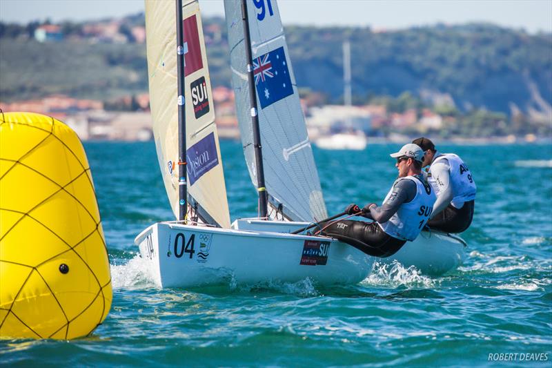 Nils Theuninck on day 1 of the Finn Silver Cup in Koper photo copyright Robert Deaves taken at  and featuring the Finn class