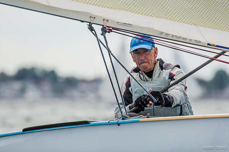 Phillip Baum during the practice race at the Finn World Masters in Skovshoved photo copyright Robert Deaves taken at  and featuring the Finn class