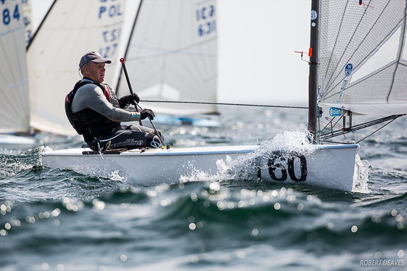 John Heyes on day 2 of the  2019 Finn World Masters in Skovshoved, Denmark - photo © Robert Deaves