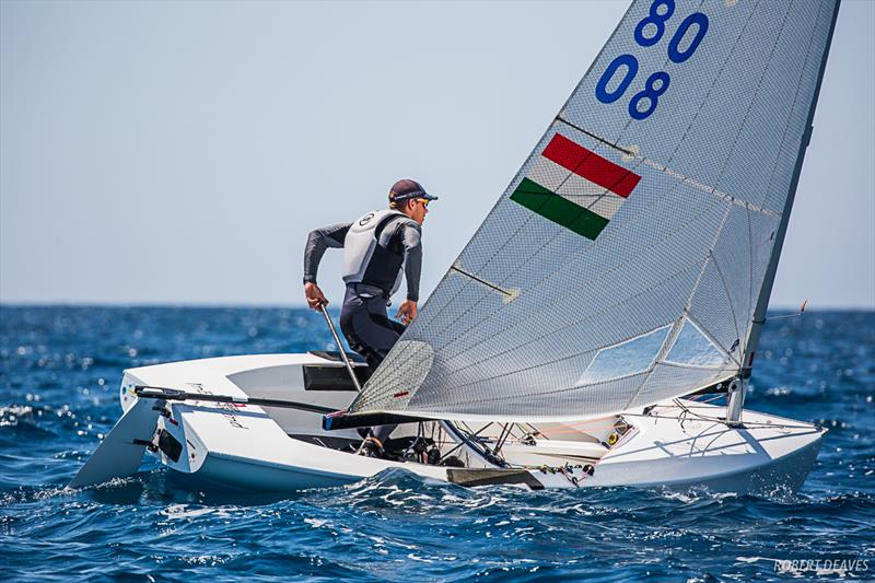 Doma Nemeth at the Finn Silver Cup in Anzio photo copyright Robert Deaves taken at Circolo della Vela di Roma and featuring the Finn class