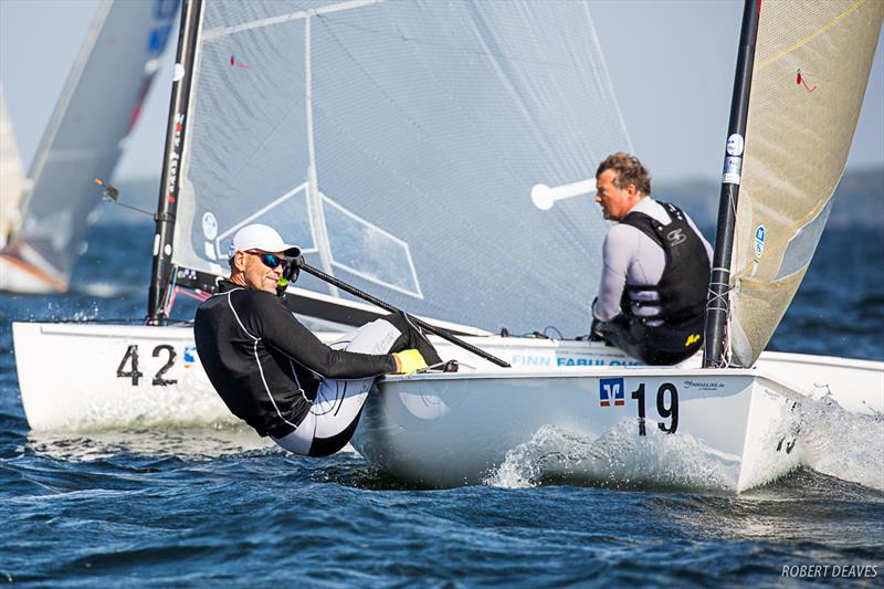 Andre Budzien on day 1 of the Finn European Masters in Schwerin photo copyright Robert Deaves taken at  and featuring the Finn class