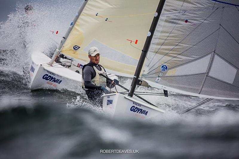 Max Kohlhoff on day 1 of the Finn Europeans in Gdynia, Poland photo copyright Robert Deaves taken at  and featuring the Finn class