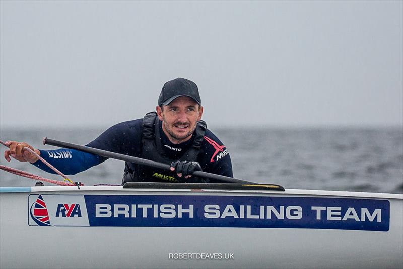 Giles Scott on day 4 of the Finn Europeans in Gdynia, Poland photo copyright Robert Deaves taken at  and featuring the Finn class