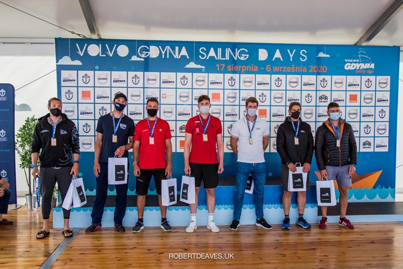 Race winners in the Finn Europeans in Gdynia, Poland photo copyright Robert Deaves taken at  and featuring the Finn class