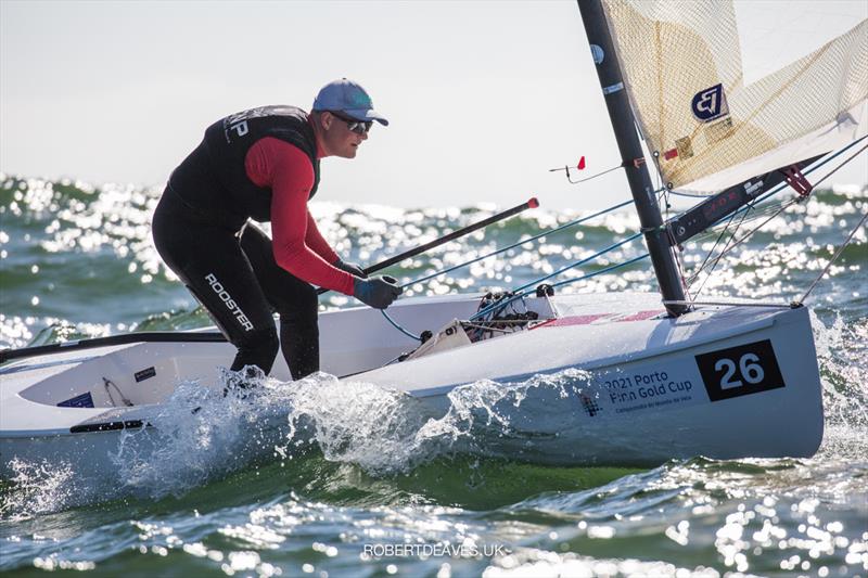 Joan Cardona, ESP - one of the best young talents in the class Still U23 and lying second overall - Finn Gold Cup at Porto, Portugal - photo © Robert Deaves / Finn Class