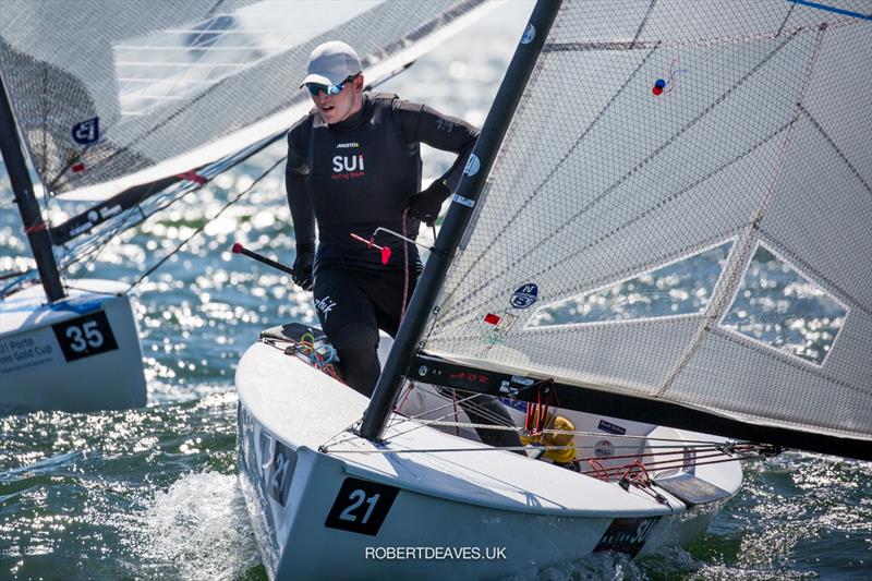 Nils Theuninck, SUI - Another prodigious young talent in the class. Took bronze at the Europeans and now sits in eighth - Finn Gold Cup at Porto, Portugal - photo © Robert Deaves / Finn Class