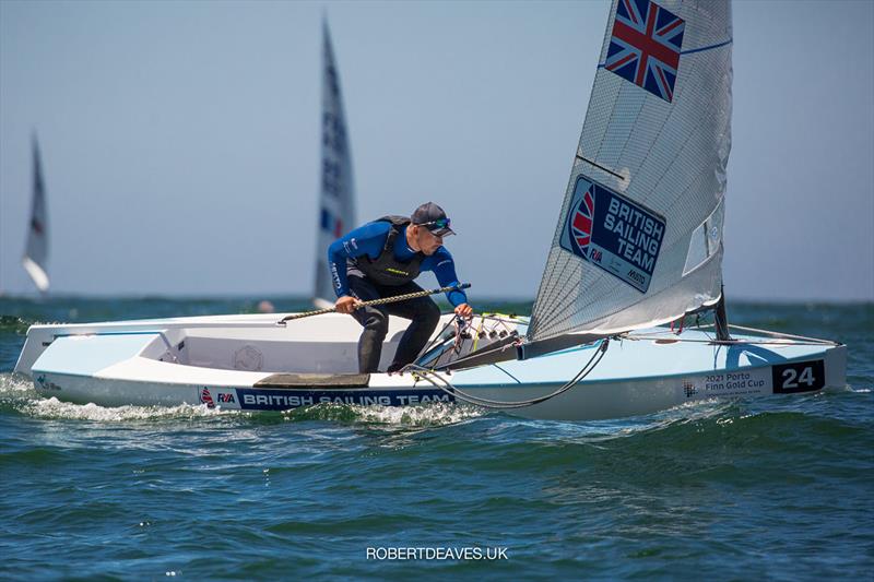 Henry Wetherell at the 2021 Finn Gold Cup photo copyright Robert Deaves taken at Vilamoura Sailing and featuring the Finn class