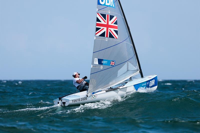 Giles Scott (GBR) in the Finn class on Tokyo 2020 Olympic Sailing Competition Day 5 - photo © Sailing Energy / World Sailing