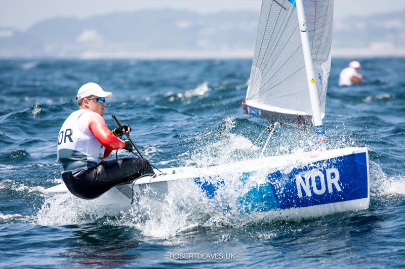 Anders Pedersen, NOR - Some brilliant results mixed with inconsistency at the Tokyo 2020 Olympic Sailing Competition photo copyright Robert Deaves / www.robertdeaves.uk taken at  and featuring the Finn class