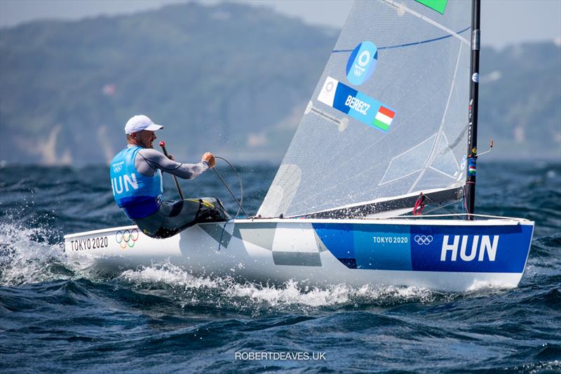 Zsombor Berecz, HUN - Started well, but has struggled in a few races since, though one of the few maintaining any kind of consistency at the Tokyo 2020 Olympic Sailing Competition photo copyright Robert Deaves / www.robertdeaves.uk taken at  and featuring the Finn class