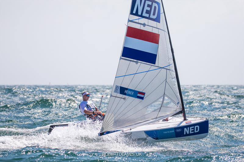 Nicholas Heiner, NED - High scoring start but then started hitting the front in the last three races at the Tokyo 2020 Olympic Sailing Competition photo copyright Robert Deaves / www.robertdeaves.uk taken at  and featuring the Finn class