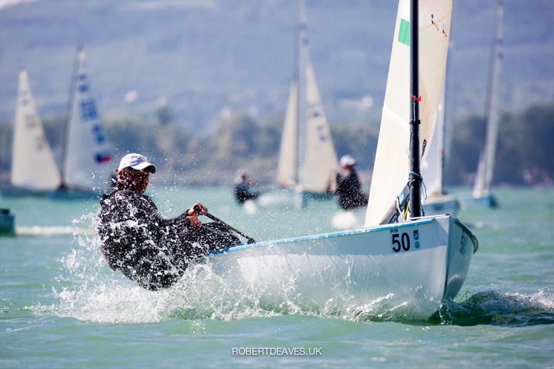 Akos Lukats on day 2 at the 2021 Finn European Masters - photo © Robert Deaves / www.robertdeaves.uk