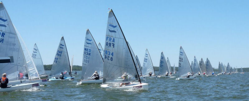 A fitful breeze on day one of the Finn World Masters photo copyright finn.france taken at  and featuring the Finn class