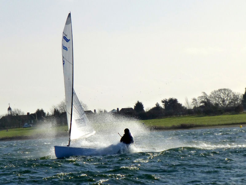 Gusts of over 25 knots on day 3 of the Alton Water Zhik / Seamark Nunn Frostbite Series photo copyright Emer Berry taken at Alton Water Sports Centre and featuring the Finn class