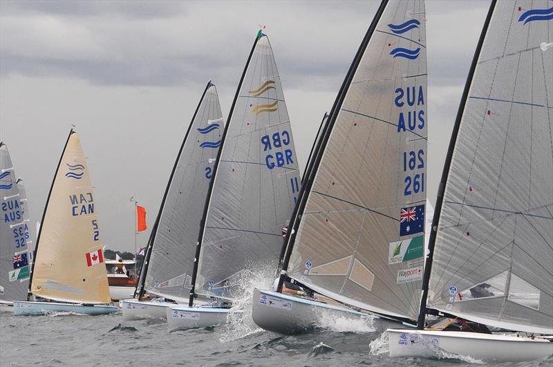 Finn fleet - Sail Melbourne International 2017 - photo © Gordon Hyde