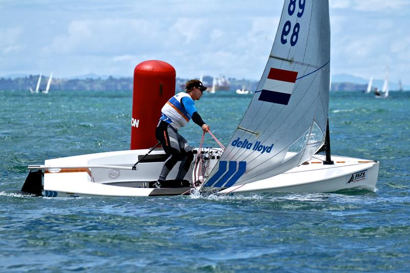 Nick Heiner (NED) Oceanbridge NZL Sailing Regatta, Day 3, February 5, 2018, Murrays Bay SC photo copyright Richard Gladwell taken at Murrays Bay Sailing Club and featuring the Finn class