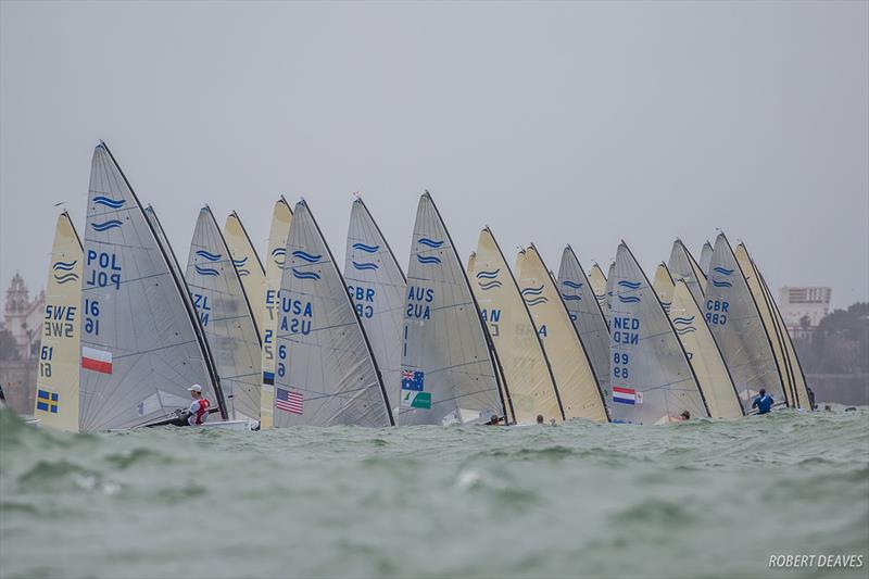 Start of Race 7 on day 4 of Finn European Championship at Cádiz, Spain - photo © Robert Deaves