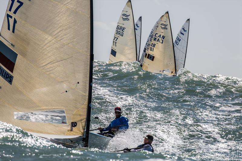 Finishing Race 8 in style - 2018 Finn European Championship at Cádiz, Spain - photo © Robert Deaves