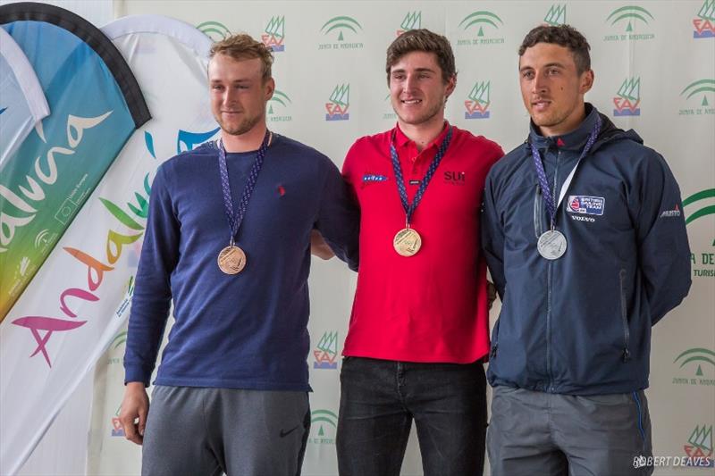 Ondra Teply, Nils Theuninck and Henry Wdetherell photo copyright Robert Deaves taken at  and featuring the Finn class