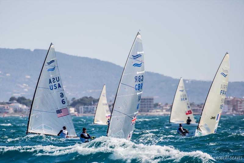 Giles Scott (Finn) in action at the Princess Sofia Trophy regatta in Palma, Mallorca photo copyright Robert Deaves taken at  and featuring the Finn class