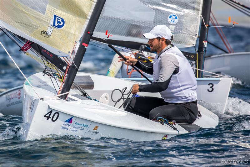 Alican Kaynar, last year's winner in Hyeres - 2018 World Cup Series - Hyères photo copyright Robert Deaves taken at COYCH Hyeres and featuring the Finn class