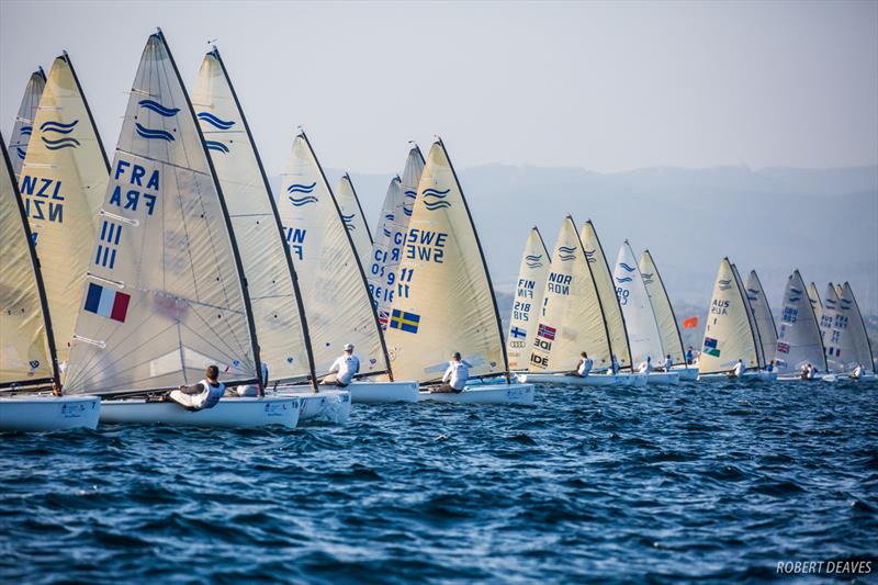 Start Race 6 - 2018 World Cup Series Hyères Day 3 photo copyright Robert Deaves taken at  and featuring the Finn class