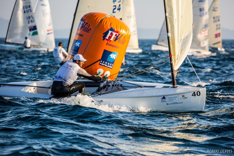Alican Kaynar - 2018 World Cup Series Hyères Day 3 photo copyright Robert Deaves taken at  and featuring the Finn class