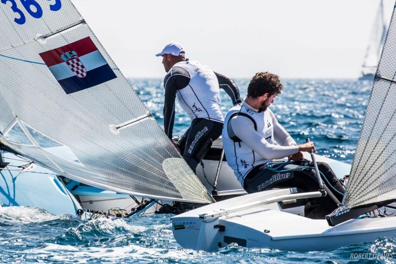 Milan Vujasinovic and Oisin Mcclelland – World Cup Series Hyères photo copyright Robert Deaves taken at  and featuring the Finn class