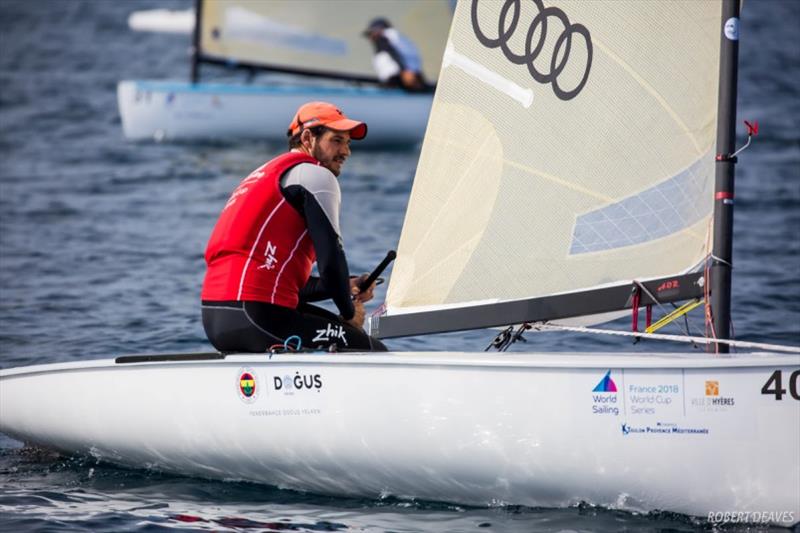 Alican Kaynar – World Cup Series Hyères Day 5 photo copyright Robert Deaves taken at  and featuring the Finn class
