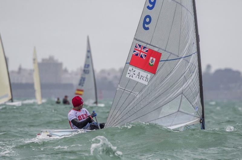 Rockal Evans is hoping to emulate his grandfather, Howard Lee, who competed for Bermuda in the 1976 Olympics in the Finn photo copyright Robert Deaves taken at  and featuring the Finn class