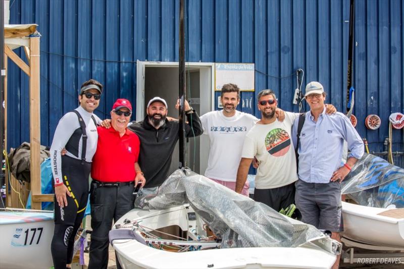Sailors happy despite the lack of wind - Finn World Masters photo copyright Robert Deaves taken at Club Nautico El Balis and featuring the Finn class
