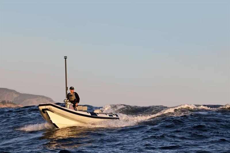 An NZ Olympic team coachboat with Windbot operating on the Atalntic Ocean course during the 2016 Olympic Regatta - photo © Richard Gladwell