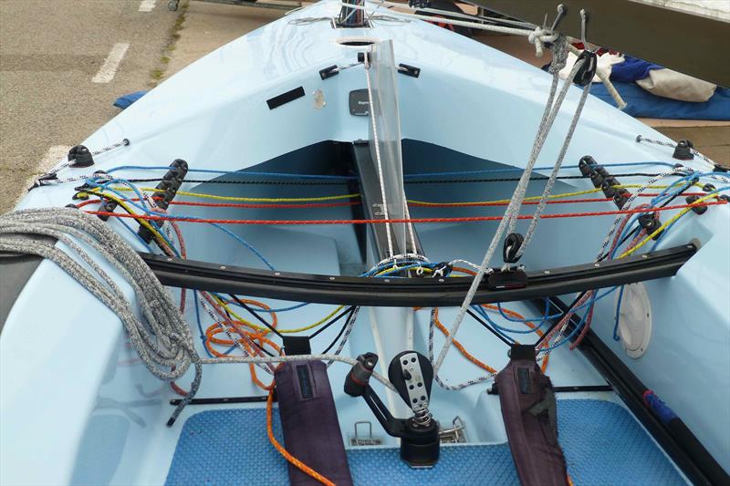 Gus' cockpit controls  - 2018 Finn Masters World Championship - El Balis, Spain photo copyright Gus Miller taken at Club Nautico El Balis and featuring the Finn class