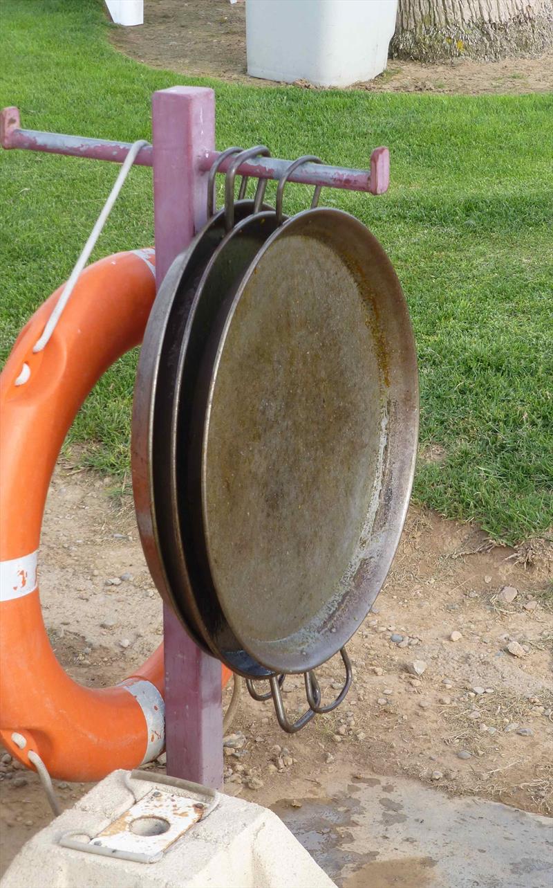 Paella Valencian Pans drying P1- Final Day Finn World Masters, El Balis - May 201820162 photo copyright Gus Miller taken at Club Nautico El Balis and featuring the Finn class