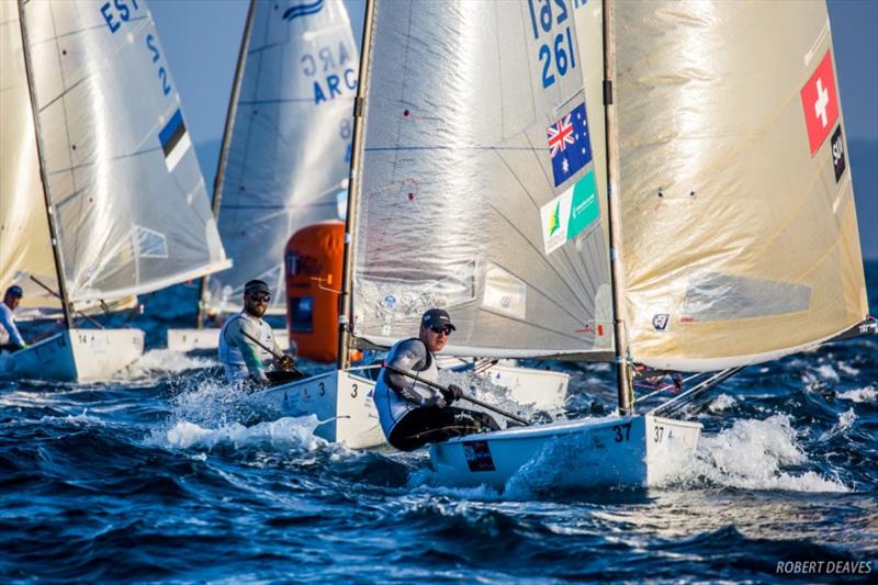 Finn fleet in action photo copyright Robert Deaves taken at  and featuring the Finn class