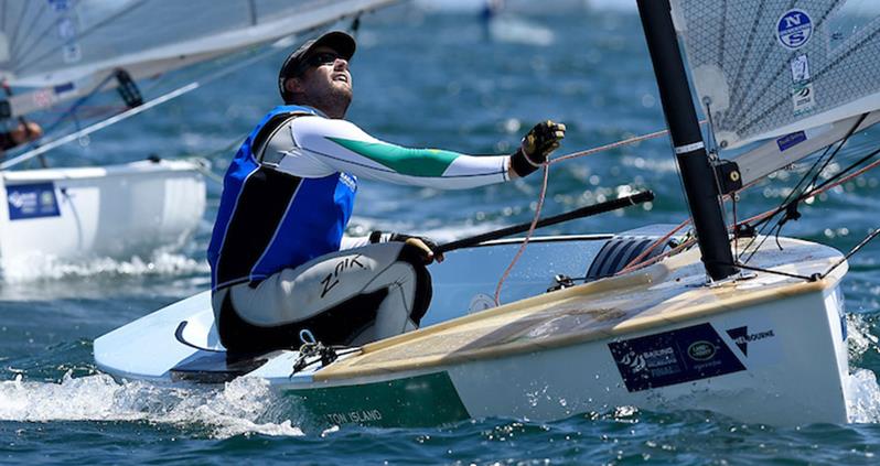 Oliver Tweddell in the Finn - Sail Melbourne International photo copyright Beau Outteridge taken at Royal Brighton Yacht Club and featuring the Finn class