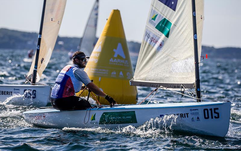 Oliver Tweddell - Aarhus World Championships 2018 photo copyright Sailing Energy taken at  and featuring the Finn class