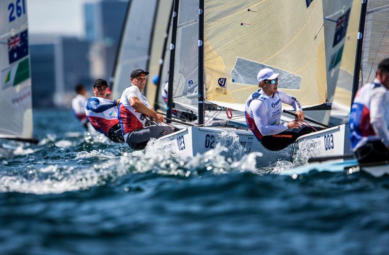 Josh Junior (NZL) Finn - Day 2 - Hempel Sailing World Championships, Aarhus, Denmark photo copyright Sailing Energy / World Sailing taken at Sailing Aarhus and featuring the Finn class