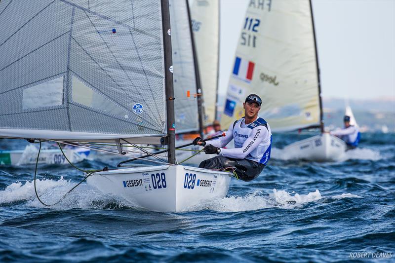 Luke Muller on day 2 of Hempel Sailing World Championships Aarhus 2018 photo copyright Robert Deaves taken at Sailing Aarhus and featuring the Finn class