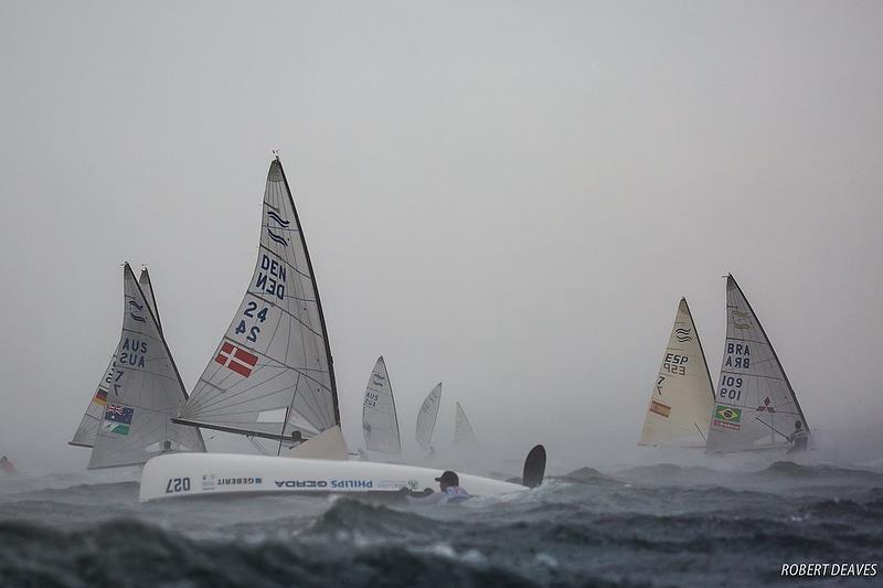 Finn - Race 10 - Day 7 - Hempel Sailing World Championships - Aarhus, Denmark - August 2018 - photo © Robert Deaves / IFA