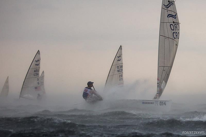 Finn - Race 10 - Day 7 - Hempel Sailing World Championships - Aarhus, Denmark - August 2018 photo copyright Robert Deaves / IFA taken at  and featuring the Finn class