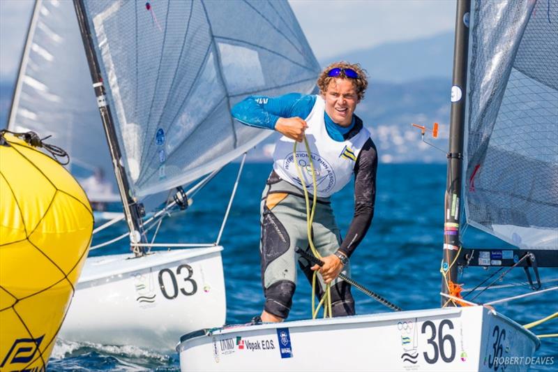 Taavi Valter Taveter on day 2 of the Finn Silver Cup in Koper photo copyright Robert Deaves taken at  and featuring the Finn class