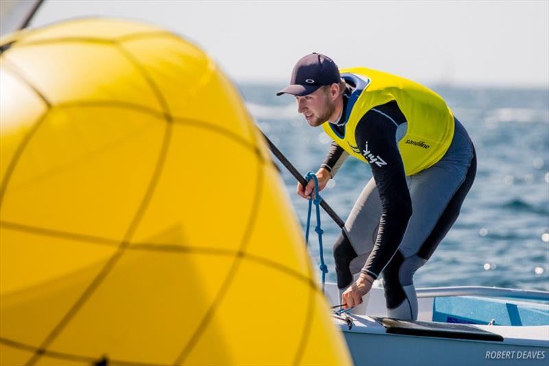 Ondrej Teply on day 2 of the Finn Silver Cup in Koper photo copyright Robert Deaves taken at  and featuring the Finn class